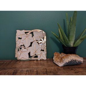 Vintage WMA Rogers LTD Silver and White Enamel Trivet/Wall Decor